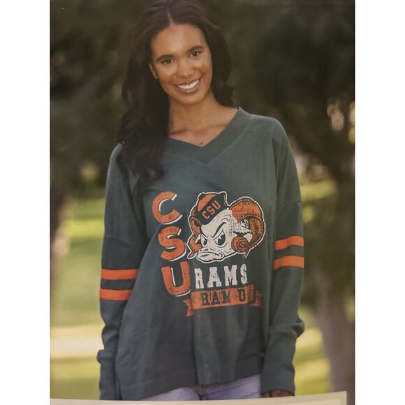 NEW CSU Colorado State Retro Rams Aggies Womens Oversized Cotton Shirt M NCAA - Picture 9 of 9